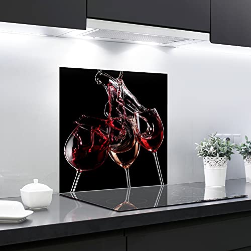 Splashback Backsplash Tempered Glass Heat Resistant Toughened Decorative – 60 x 65 cm – 4 mm Thick – Perfect Behind Gas, Ceramic and Induction Cookers – Easy to Clean