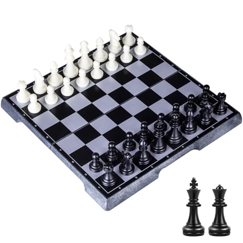 Upgrade Magnetic Travel Chess Set - Vikutu Portable Mini Chess Set 7.6 Inches - Plastic Folding Chess Board