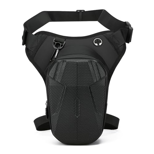 Riñonera de moto para muslo y cintura impermeable negra ajustable