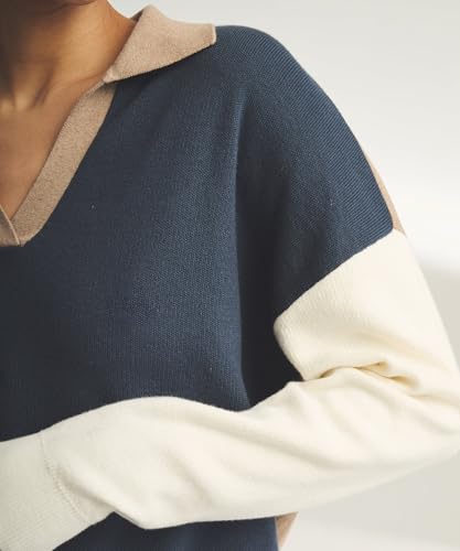 Women's Cafe Cotton Cashmere Colorblock Polo4