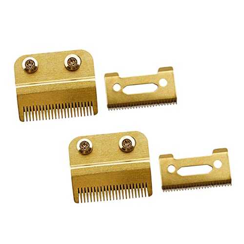 Beaupretty 2 Juegos Cabeza De Cortadora De Cabello Paraca Wacker Cuchillas Pro Equipo Clíper Recortadora Hombre Tijeras Arde El Cortapelos Eléctrico Cabezal De Corte Acero Carbono Golden