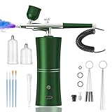 Airbrush Set mit Kompressor, Tragbare wiederaufladbare Airbrushpistole, mit Kompressor 900 mAh Airbrush Set für Makeup, Kuchendekoration, Nageldesign, Tattoo, Modellbemalung
