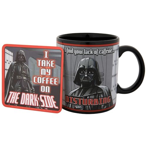 Taza de cerámica con posavasos ICUP Darth Vader miniatura 1