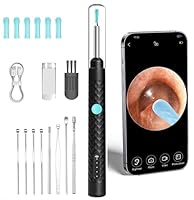 YTIan Ohrenschmalz Entferner Otoskop,1080P WiFi Ohrenreiniger, mit Camera 360° Wide Angle Otoscope Camera with 3.5mm Linse und 6 LEDs, für iOS und Android Phones,Kinder und Haustier