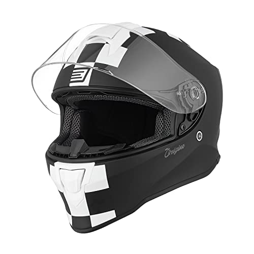 ORIGINE Full Face Motorcycle Helmet ECE (CONTEST Matt White Black, L)