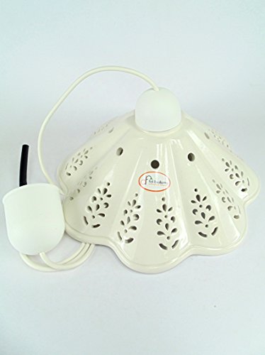 Preisvergleich Produktbild fd-bolletta arredamento e illuminazione Kronleuchter Kunststoff,Deckenleuchter Lampenschirm Keramik l1066 Maße:Höhe 125cm, Ø Lampenschirm 31cm, Die Maße sind mit Lampenschirm