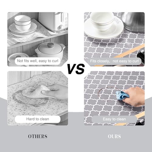Glotoch Express QUATREFOIL GRAY SHELF LINER 12”X20FT Glotoch Non Adhesive Shelf Liner For Kitchen Cabinets, Non Slip Drawer Liners For Kitchen, Waterproof Cabinet Liners For Shelves,12 Inch X20Ft Shelf Paper Closet Liner thumb #1