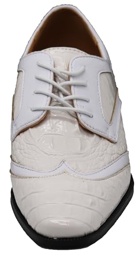 ODN Men's Alligator Crocodile Print Oxfords Fashion Lace Up Dress Shoes4