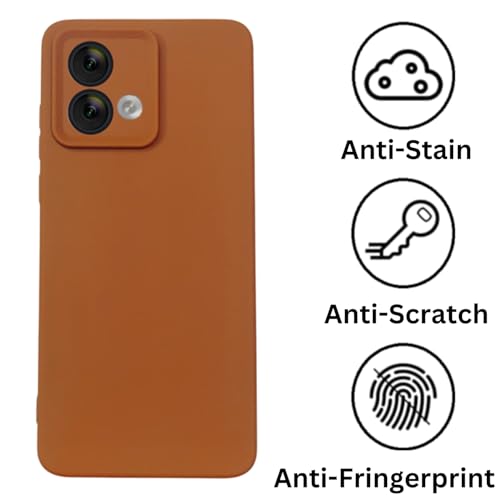 Image of Scalebee Leather Textured Case for Motorola Moto G84 5G, Soft Flexible Matte Finish Back Cover with Camera Protection, Anti-Slip Scratch-Proof Silicon Shell, Brown