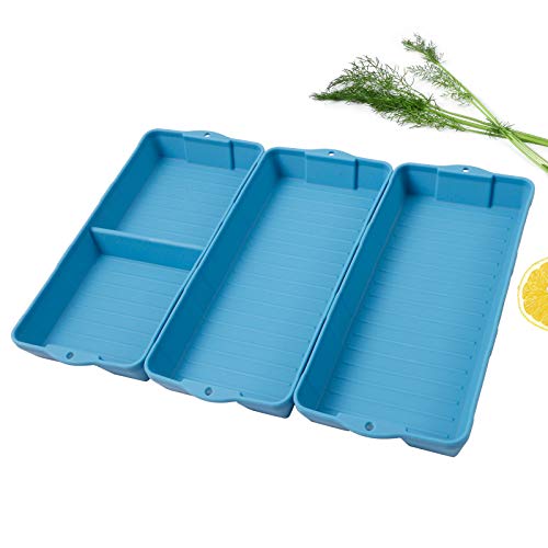 Bandeja de silicona antiadherente para hornear, separadores de bandejas, diseñada para sartenes existentes, freidora de aire para simplificar la cocción, segura de usar y fácil de limpiar. (azul)