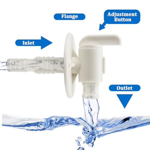 Image of 1pcs RV Camper Drain Valve Plastic for Fresh Water Tank Drain, Replacement Water Drain Valve 3 /8 inch or 1 /2 inch Dual Barb with Flange