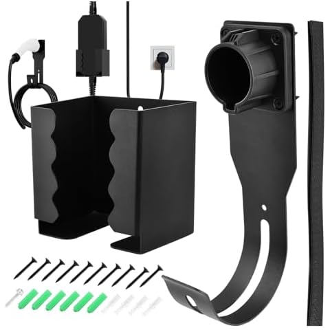 Trasylph EV Charger Holder Wall Mount Kit, Upgraded EV Charger Holster Dock for SAE J1772 Connector Cable, EV Charger Cable Holder & EV Charging Box Holder for Electric Vehicles Cover