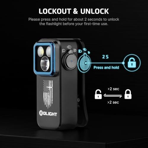 Image of OLIGHT Oclip Pro EDC Flashlight Clip-on Light, Rechargeable 500 Lumens with Three Lighting Solutions Type-C Charging, Magnetic Flash Lights for Outdoor or Indoor Use(Patriotic Flag Engraved Edition)