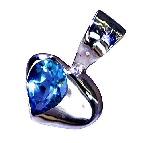 Collier topaze bleue en argent, le médaillon cœur idéal pour un cadeau d'anniversaire romantique
