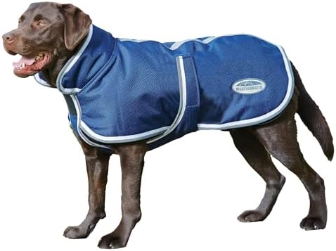 WeatherBeeta ComFiTec Parka 1200D Deluxe Dog Coat, Navy/Grey/Whit...