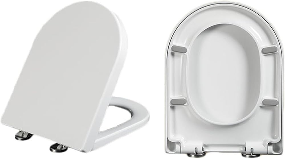 Abattant de toilette en U durable en résine UF blanche avec finitions haut de gamme