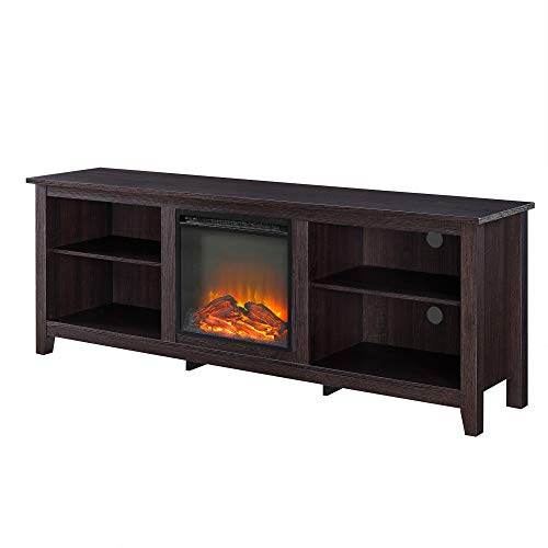 Walker Edison Wren Classic 4 Cubby Fireplace Tv Stand For Tvs Up To 80 Inches, 70 Inch, Espresso #TOP4
