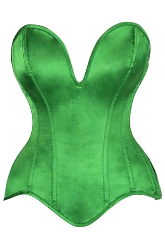 Image of Daisy Corsets Satin Overbust Corset Top for Women. Lingerie, Bustier, and Plus Size. Steel Boned Cincher - Zipper and Lacing