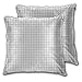 SAIAOS poszewka na poduszkę, Zestaw 2 czarnych linii w kratkę w paski na białym tle kwadratowa poszewka na poduszkę do łóżka, samochodu, sofy, 50 x 50 cm