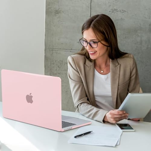 Image of EooCoo Case Compatible with MacBook Pro 14 inch M5 2026-2021 M4 M3 M2 M1 Pro /Max Chip, Hard Shell Cases with Keyboard Cover, Screen Protector - Cute Crystal Pink