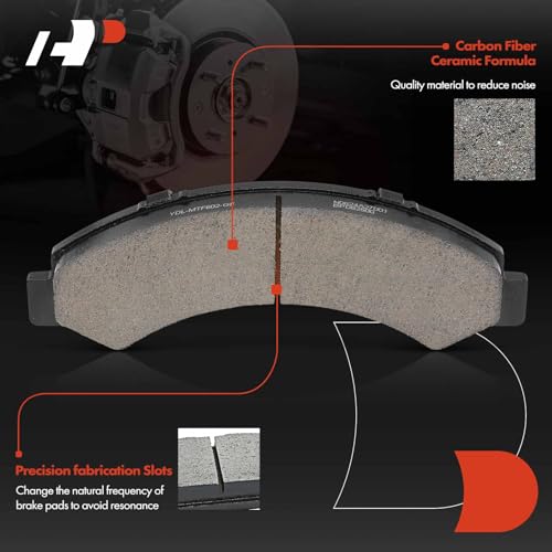 A-Premium Front Ceramic Brake Pads Set Compatible with GMC, Isuzu and Chevy Models - W4500 Forward 1997-2010, NPR, NPR-HD, NQR, LCF 3500, LCF 4500HD, W3500 W4500 Tiltmaster, 4-Pack by A-Premium - Used condition - Image 3