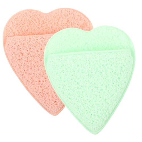 PERSELOSO 2Pcs Facial Cleansing Sponges Reusable Face Wash Scrubbers for Makeup Removal Deep Pore Cleansing Soft Durable Facial Sponges for Effortless Skincare Portable