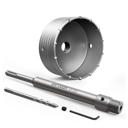 DAYDOOR 4-1/2" (115mm) Concrete Hole Saw with SDS Plus Shank Adapter, Tungsten Carbide Tipped Masonry Hole Saw, Heavy Duty Concrete Core Drill Bit for Brick, Cement Wall, and Stone