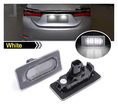 Luz LED de matrícula blanca para coche Toyota Corolla 2014 a 2017 lámpara de placa trasera 4