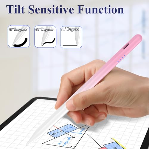 Stylus Pen for iPad Pencil 10th Generation with Palm Rejection & Tilt, Kenkor Digital Pen for Apple iPad(2018-2025) 6/7/8/9/10/11th(A16), Pro 11"/12.9"/13"/M4, Air 3/4/5th/M2/M3, Gradient Pink — view 6
