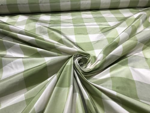 Taffetas de soie vert et ivoire TAFNEWC4 soierie luxe pour création