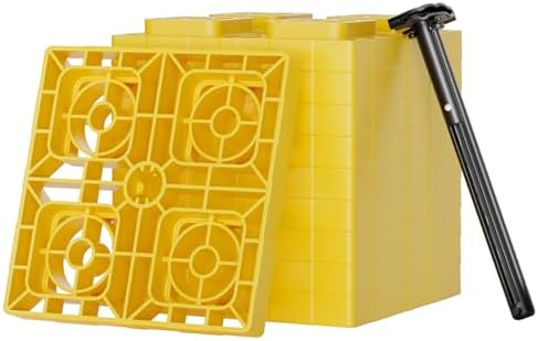 Wiltec caravan base plates set 10 pieces up to max. 13.5 t stacking height 11.5 cm, wheel blocks for camper leveller for caravan