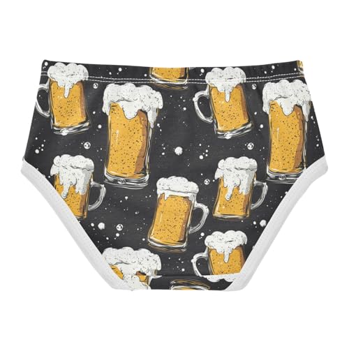 ZZKKO Beer Black Girls Underwear Toddler Panties for Girls Comfort Brief Size 2T-8Y2