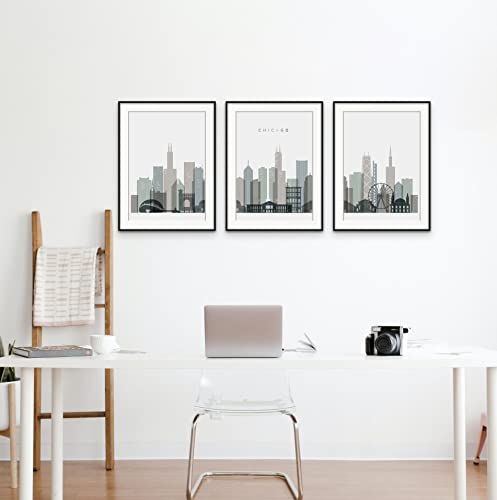 Chicago Skyline Wall Art, Chicago Wall Art, Chicago Skyline Print, Chicago Decor, Chicago City Pictures For Wall, Chicago Artwork Wall Decor, Poster Chicago, Chicago Photos, Chicago Skyline Picture, Chicago Street Map, Chicago Skyline Wall (8X10 Dark Unframed) #TOP3