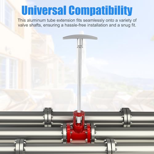 Image of PEUTIER 9in RV Waste Valve Extension Tube, RV Dump Valve Handle RV Sewer Valve Handle Replacement Flexible RV Tank Valve Handle Fits for Sewer Hose Kits, silver