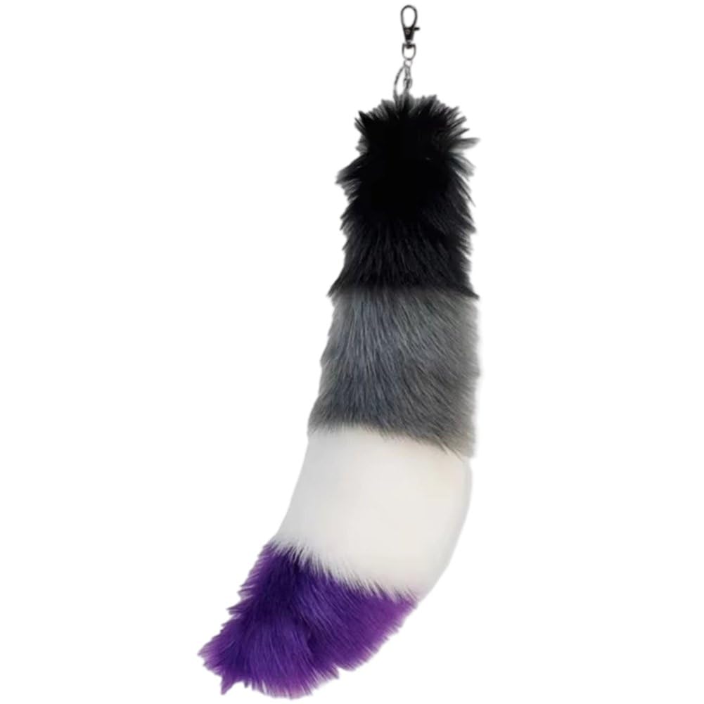Hrippy Style5 Therian Tail, Rainbow Gay Pride Tail Keychain, Fluffy Furry Tail, Tail Cosplay Toy For Handbag Backpack Hanging Decor
