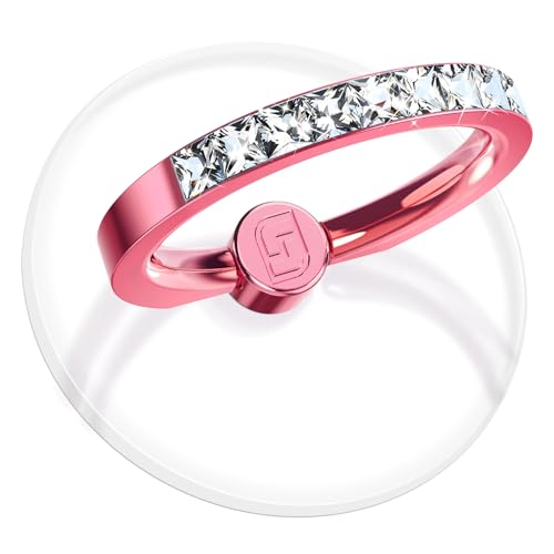 Transparent Phone Ring Holder 2 Pcs, Clear Cell Phone Ring 2 Rose Gold Diamond - Photo 8 sur 31