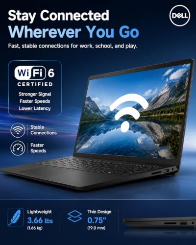 Image of Dell 15.6 inch Touchscreen Laptop, Core i5-1334U, 8GB RAM, 256GB SSD | FHD touch display; 10-core Intel processor; Wi-Fi 6 and numeric keypad for work, study and everyday use