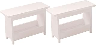 NUSITOU 2 Pçs Banquinho Mini Decoração Mini Acessórios Para Casa De Bonecas Móveis Para Casa De Bonecas Conjunto De Móveis Para Bonecas Mini Mesa Para Artesanato Armário De Madeira Ob11