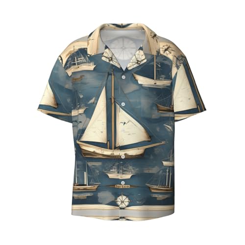 Chemise à manches courtes homme avec poche motif nautique classique