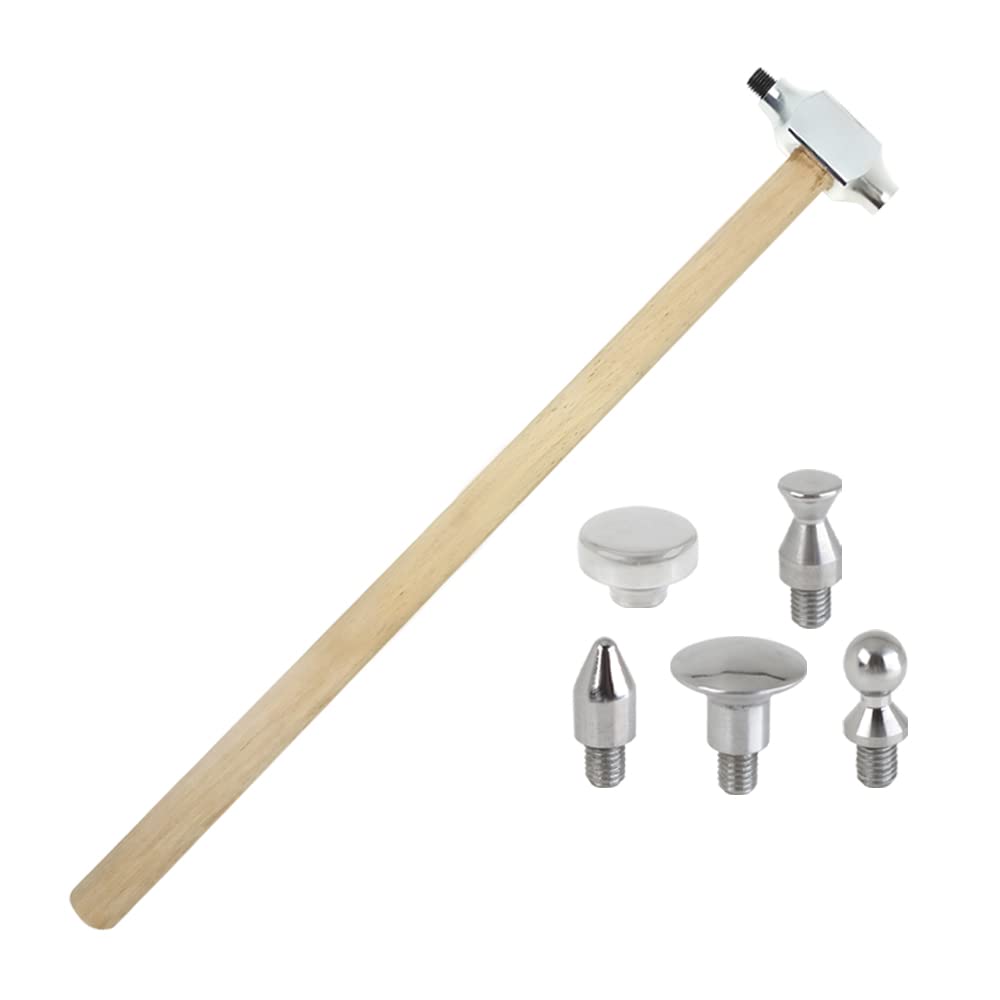 Multihead Aluminum Hammer M8 Screw Tip with 2 Steel Head Paintless Dent Repair Produscts Removel