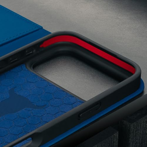 Étui iPhone 17 Pro en cuir véritable bleu TORRO compatible chargeur MagSafe