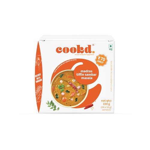 Madras Tiffin Sambar Masala | 100g - Serves 6 People | Pack Contains- 2 Packs - 50g Each | No Added Flavours, Preservatives & Artificial Colors - Image 3 thumbnail