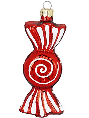 Inge-glas Magic Weihnachtskugel Bonbon | Christbaumkugel 64487H120 | Christbaumschmuck Süßigkeit Weihnachtsbaumkugel (rot rund)