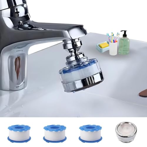 Premium Faucet Water Filter for Sink 4-in-1 Tap Water Purifier with Chlorine Removal & Water Softening System Long-Lasting Kitchen & Bathroom Faucet Filter