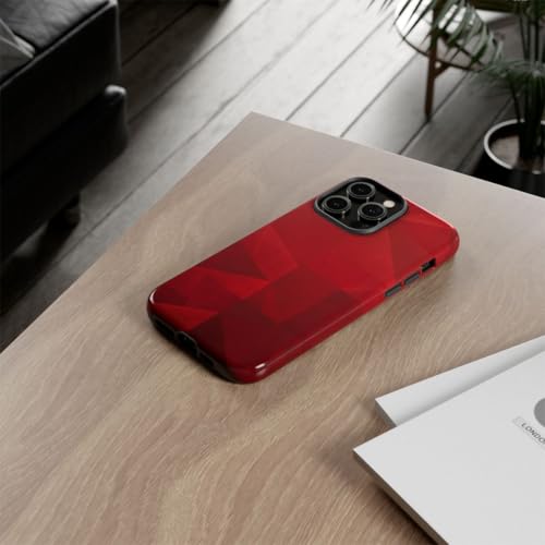 Coque iPhone 14 Pro Max rouge géométrique - Protection durable