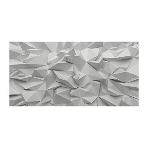 Crédence de cuisine en verre trempé 120x60 cm élégance gris abstraction 3D