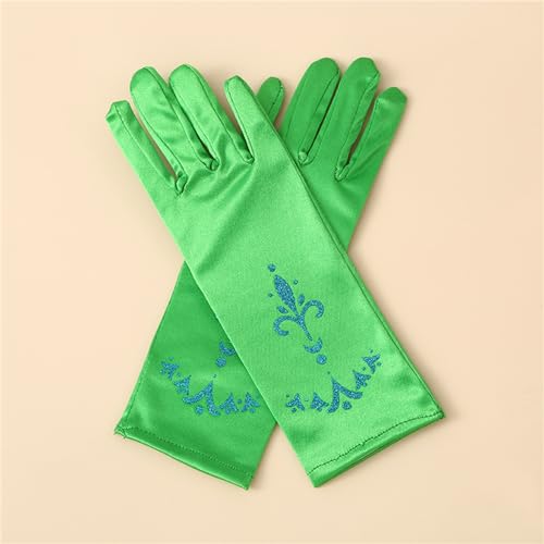 Girls Ice Princess Long Gloves Sequins Print Snow Queen Dress Up Gloves Solid Performances Party Gloves4