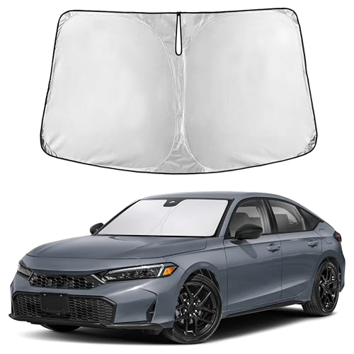Image of Autovir Windshield Sun Shade Fit for 2022-2024 2025 2026 Honda Civic Sunshade, Front Car Window Shades Sun Visor, Blocks UV Rays & Heat, Car Accessories