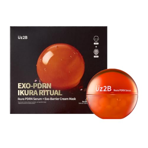 Image of Ikura Ritual PDRN Serum (1ea) & Exo-Barrier Cream Mask (5ea) Set | 2-step Korean skincare with PDRN serum and cream mask for deep hydration, moisture lock, skin renewal and barrier care.