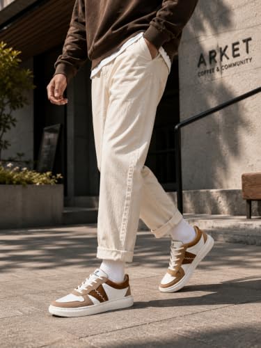 Image of Centrino Minimal Sneakers for Man | Shoes for Men Casual Stylish | Lightweight Lace-Up Canvas Walking Shoes | Cushioned Insole | Breathable Comfortable Anti-Skid | Mens Sneaker Shoes for Everyday Wear (9586)
